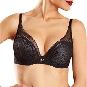 Chantelle Feativite Lace Plunge Bra Black